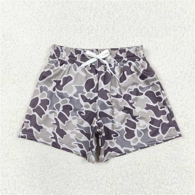 SS0079 RTS NO MOQ Baby Boys Summer Swimsuits Boys camouflage grey swimming trunks