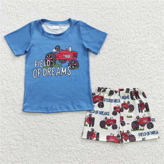 BSSO0190 Baby Boys Field Dreams Summer Shorts Sets