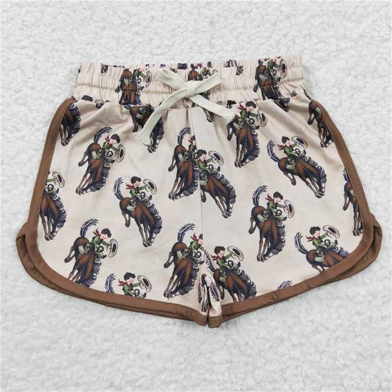 SS0088  Baby Girls Western Rodeo Sports Summer Shorts