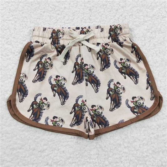 SS0088  Baby Girls Western Rodeo Sports Summer Shorts