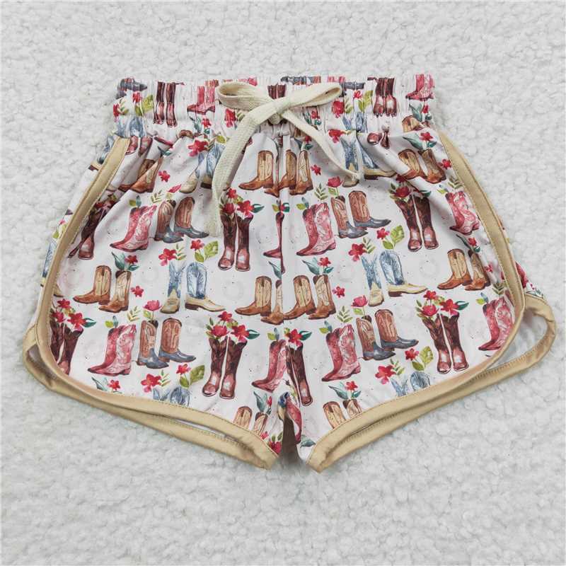SS0085  Baby Girls Western Boots Sports Summer Shorts