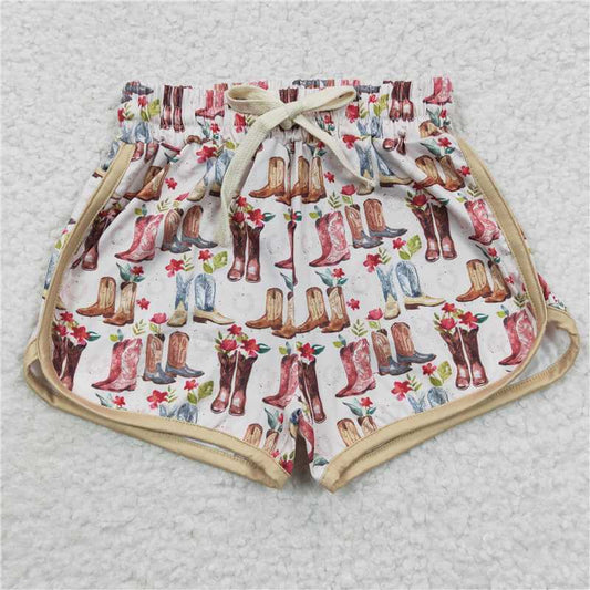 SS0085  Baby Girls Western Boots Sports Summer Shorts