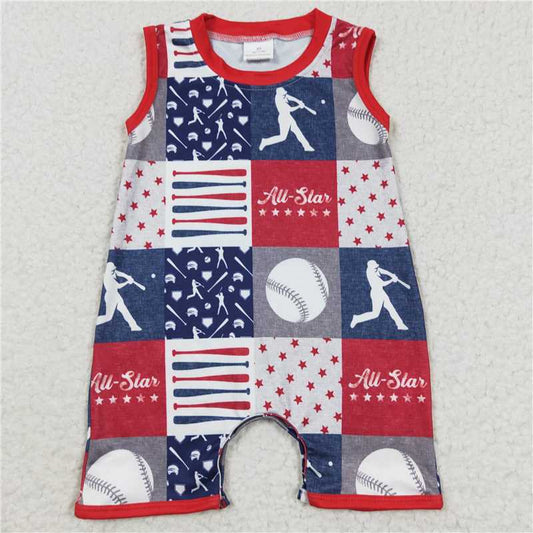 SR0356 Baby Boys Baseball Summer Rompers