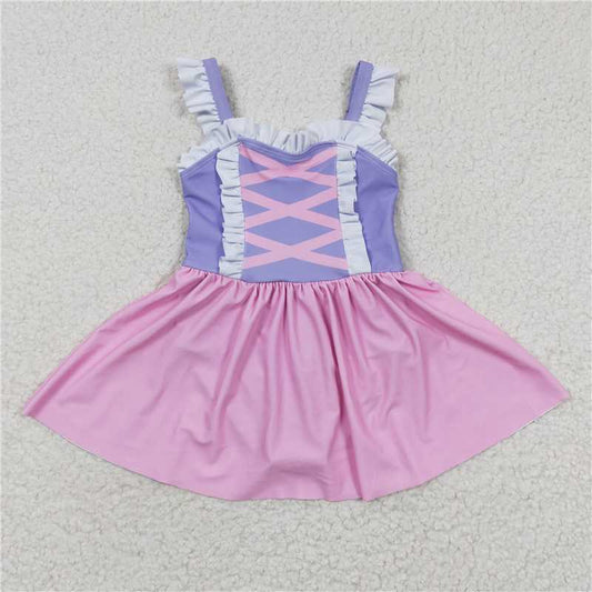 S0133  Baby Girls Princess Lavender One Pieces Swimsuits