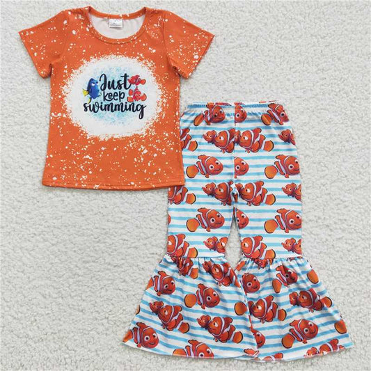 GSPO0548 Just keep swimming clownfish short-sleeved trousers suit