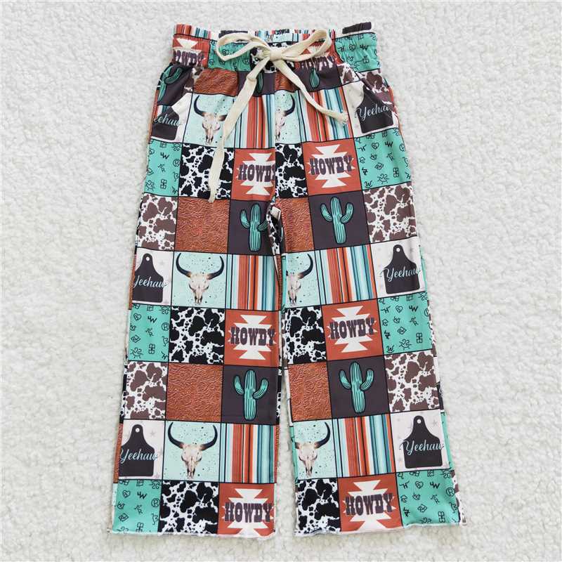 P0145  Baby Girls Western Elastic Bottom Pants