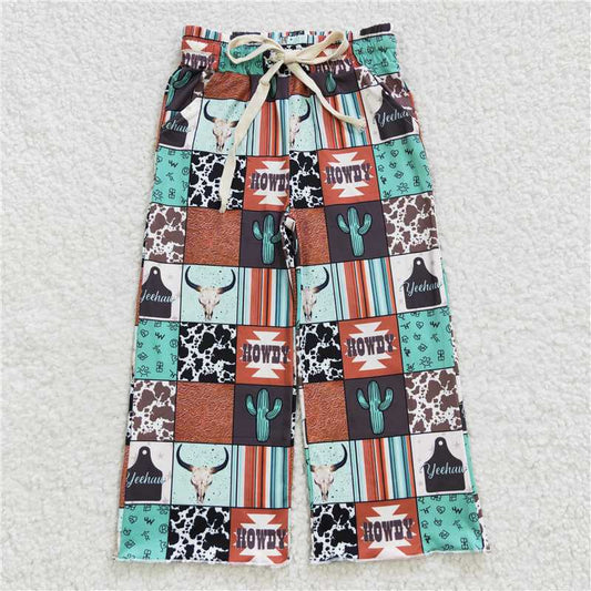 P0145  Baby Girls Western Elastic Bottom Pants
