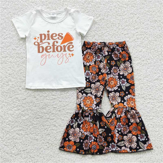 GSPO0699 pies before lettering white short-sleeved floral trousers suit