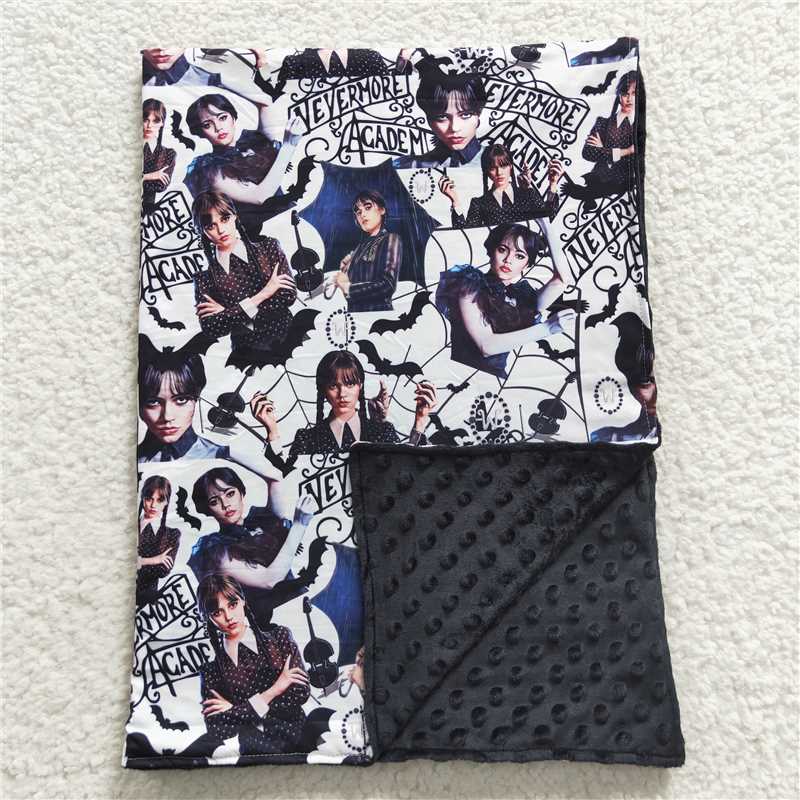 BL0051 RTS NO MOQ Baby Blankets  Baby kids Black Movie blankets