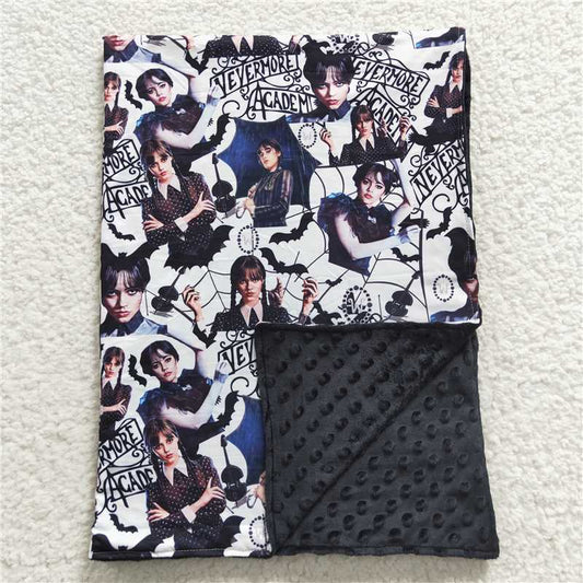 BL0051 RTS NO MOQ Baby Blankets  Baby kids Black Movie blankets