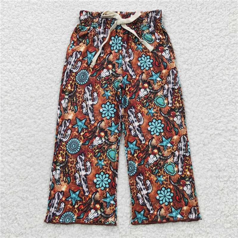 P0139  Baby Girls Western Elastic Bottom Pants