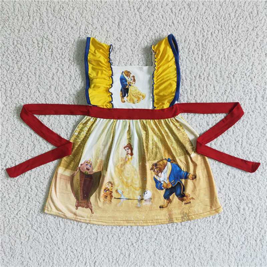 A10-22  Yellow princess belt soft dress