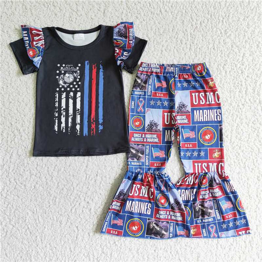 A1-21 USMC blue lace black short-sleeved suit