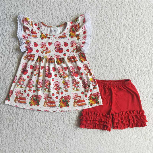 Lovely cartoon soft shorts set
