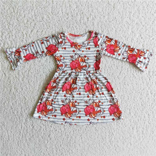 6 A29-16  Pumpkin pink stripe dresses