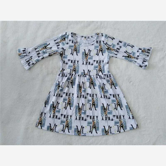 9.22 RTS NO MOQ（In stock）G2-16-1. [ Baby Girls Winter Dress Black lettering long sleeve dress