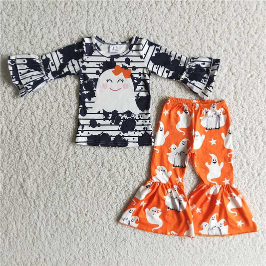 6 A11-13Girl Ghost Boo Bell Bottom Outfit