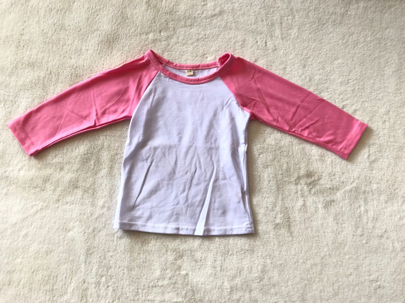 10.13 RTS NO MOQ （In stock）G4-【2】Baby Boys Long Sleeve Top Pink straight long-sleeved top