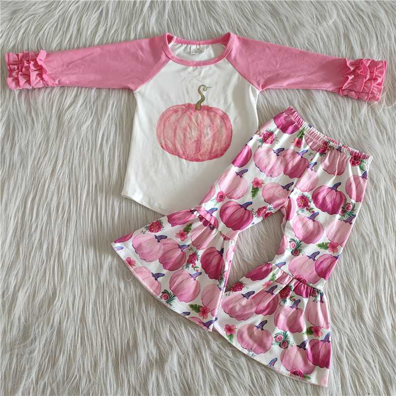 6 A8-30Girl Pink Pumpkin Long Pants Outfit