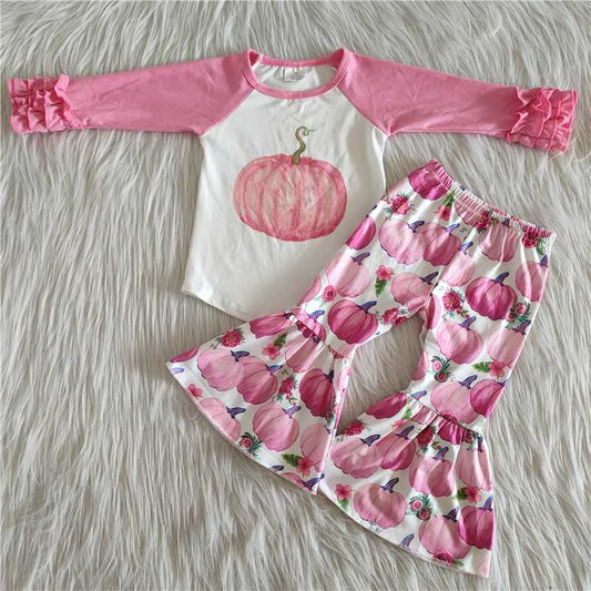 6 A8-30Girl Pink Pumpkin Long Pants Outfit