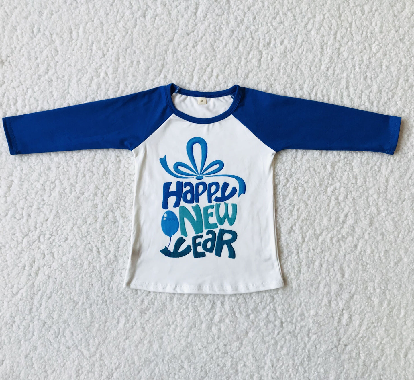 10.14 RTS NO MOQ （In stock）G3-12']'' Baby Boys Long Sleeve Top Royal blue long-sleeved top