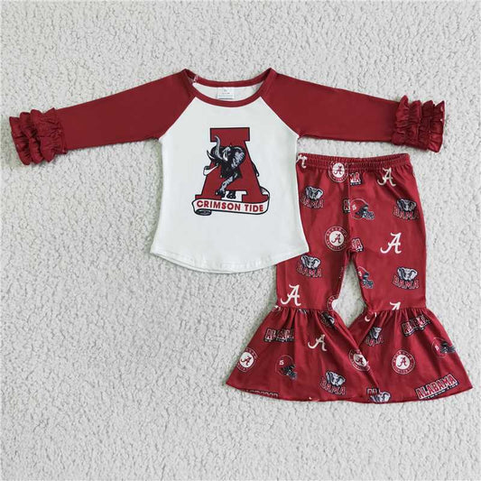 6 A25-1Long sleeve elephant kids girls team set