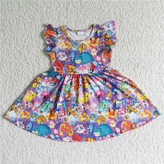 B10-10 Pikachu purple flying sleeves dress