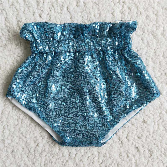 D10-17  Sequin blue baby bummie