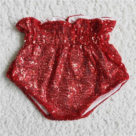 D6-9  Sequin red soft baby bummie