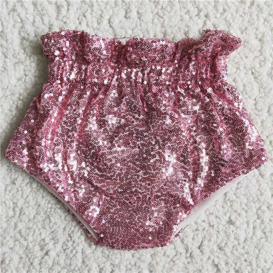 D5-14-1  Sequin pink soft baby bummie