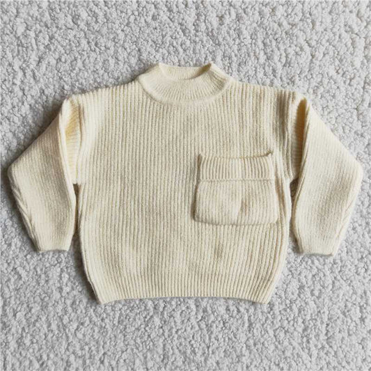 6 B13-39  White pocket Sweater
