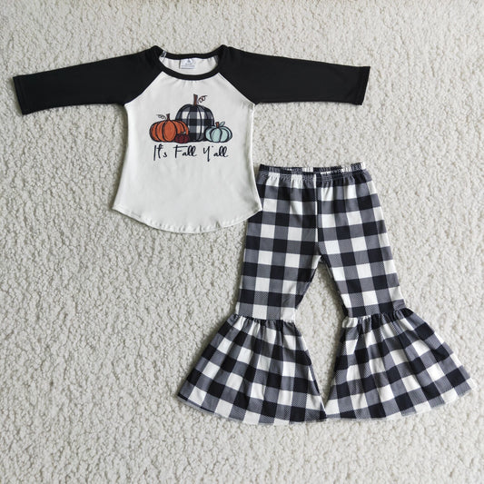 6 A9-29Girl Pumpkin Plaid Outfit