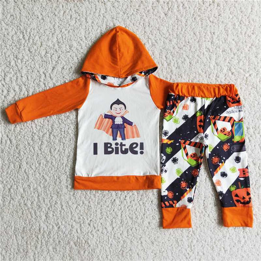 6 A5-2 I Bite Orange Hoodie Set