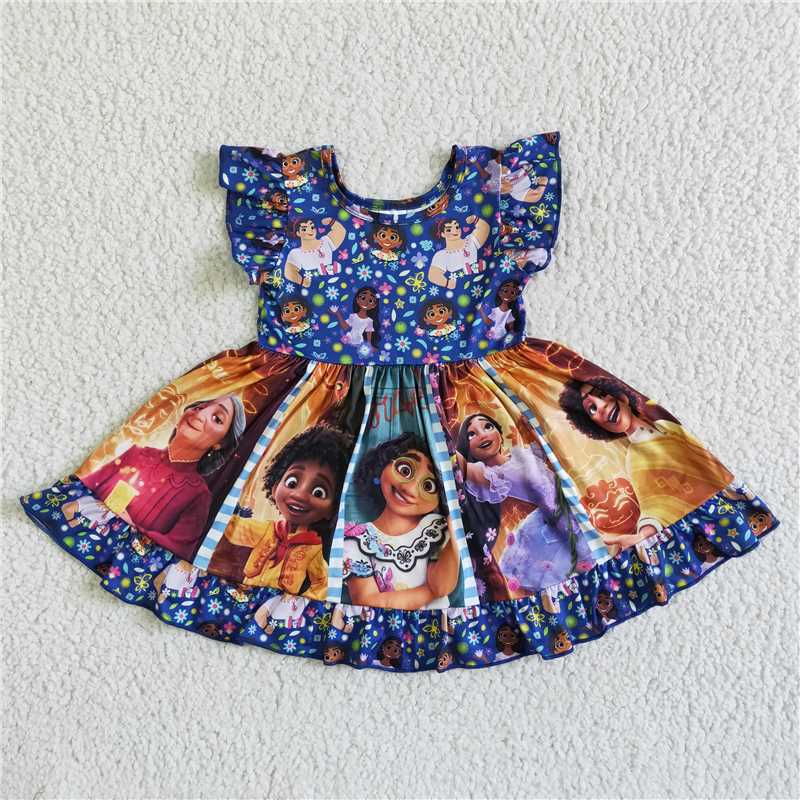 GSD0065 Girls' Magic House Purple Flying Sleeves Dress