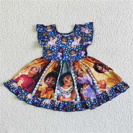 GSD0065 Girls' Magic House Purple Flying Sleeves Dress