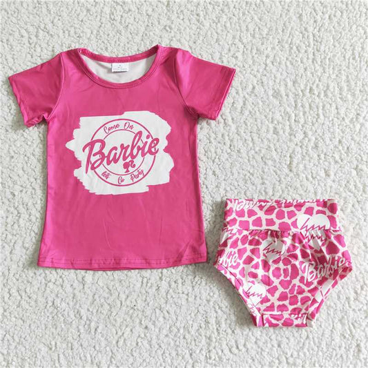 GBO0030  Baby girls cartoon doll bummie sets