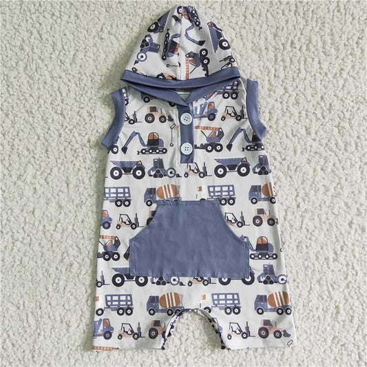 SR0045 Baby boys summer Construction rompers