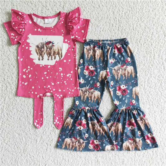 GSPO0090 Alpine oxblood rose red short-sleeved trousers suit