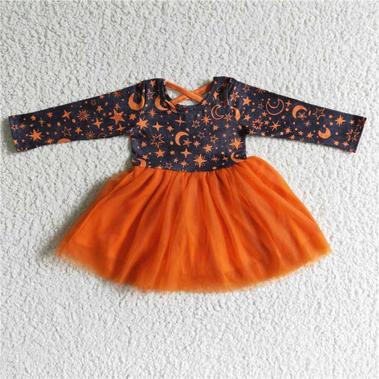 GLD0017  Baby girls Halloween star moon tutu dresses