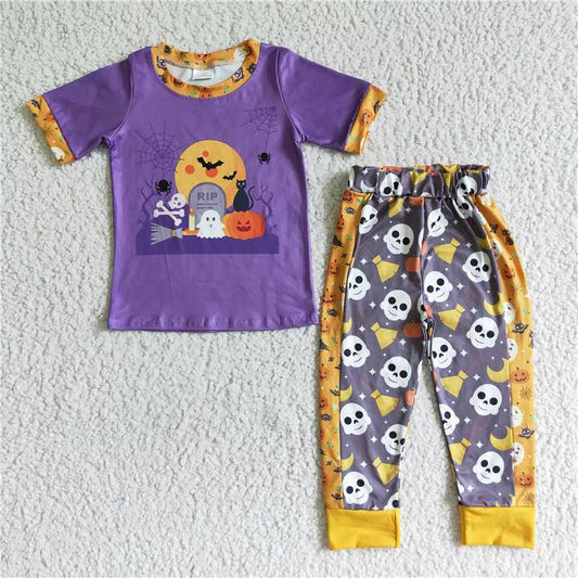 BSPO0018 Baby boys Halloween ghost pumpkin pants sets