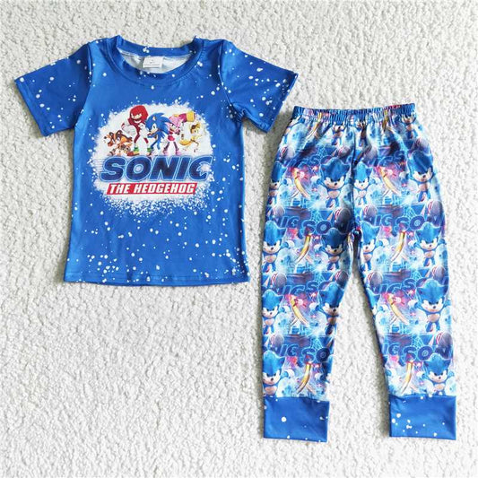 BSPO0015 Baby boys cartoon blue pants clothes