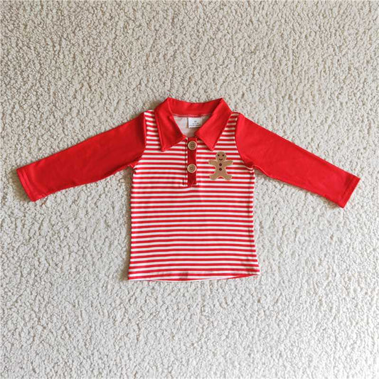 BT0040 Baby kids Long sleeve gingerbread shirts