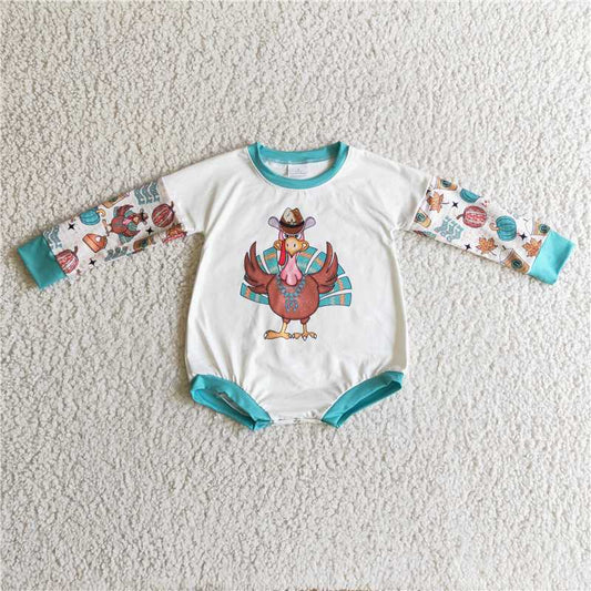 RTS  LR0170 Thanksgiving turkey long-sleeved jumpsuit