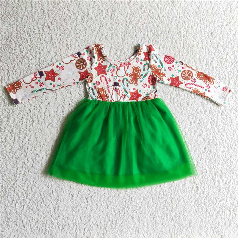 GLD0133  Baby girls Christmas snowman tutu dresses
