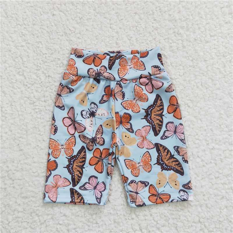 SS0031  Baby Kids Girls Biking Butterfly Colorful Summer Shorts
