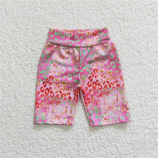 SS0028  Baby Kids Girls Biking Pink Leopard Summer Shorts