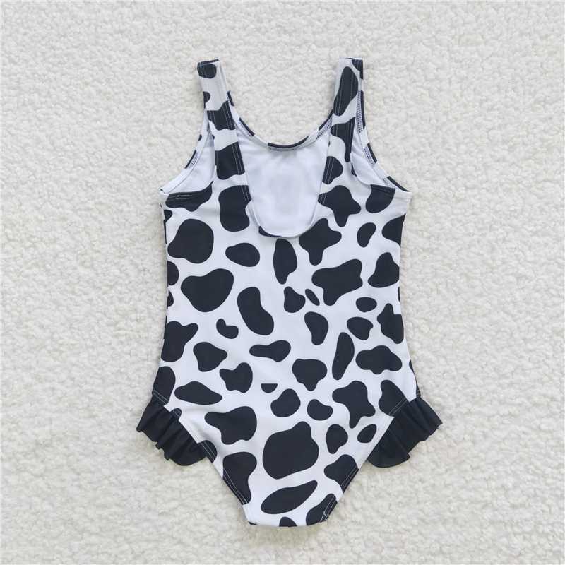 Baby Girls Star Print One-Piece Swimsuit Lined Summer Swimwear for Kids
