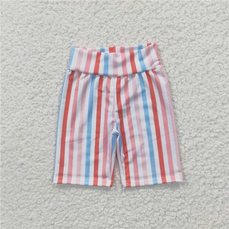 SS0030  Baby Kids Girls Biking Stripe Colorful Summer Shorts