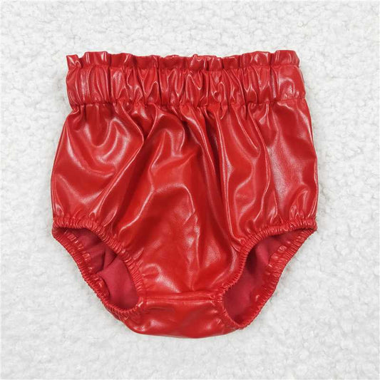 SS0051  Baby Girls Red Leather Summer Bummies Bottoms