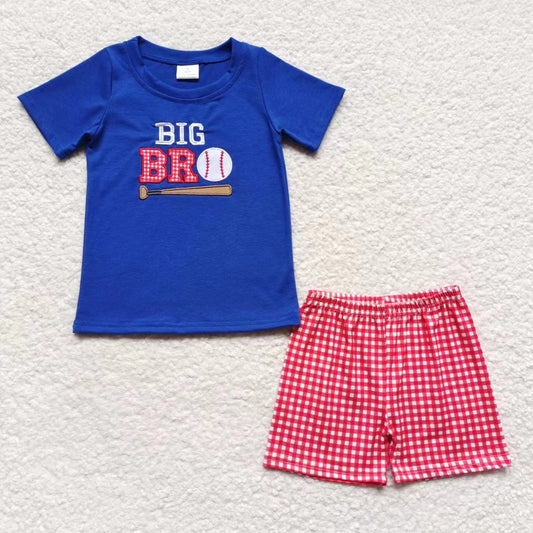 BSSO0203 Baby Boys Big Brother Baseball Summer Shorts Sets